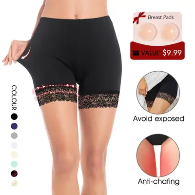 COLISHELL Womens Slip Shorts, Anti-Chafing Tummy Control Panty Shorts For Women Slimmer Shaping,Lace Seamless Undershorts For...