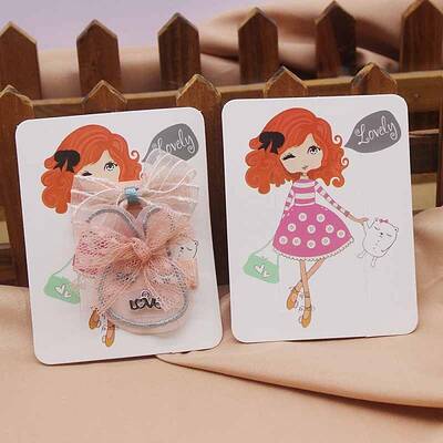 Rectangle Paper Hair Clip Display Cards