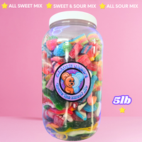 5lb Ultimate Crave Gummy Mix Jar - Sweet & Sour Assorted Gummies with Blue Raspberry, Watermelon, Strawberry, Apple, Peach, M...