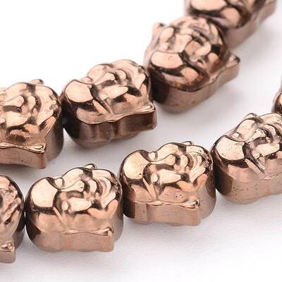 Buddha Head Electroplate Non-magnetic Synthetic Hematite Bead Strands