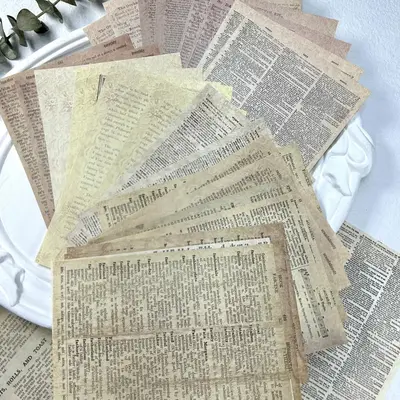 Vintage Book Page (30pcs/set), Scrapbooking & Stamping Background Paper, DIY Decorative Paper for Scrapbooking & Journal Maki...