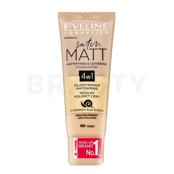 Eveline Satin Matt Fondotinta opacizzante e coprente 4 in 1 101 Avorio 30 ml