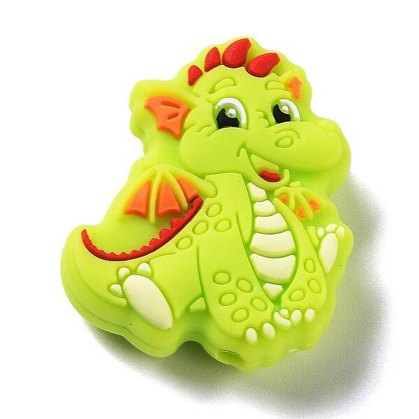 Dinosaur Food Grade Silicone Focal Beads