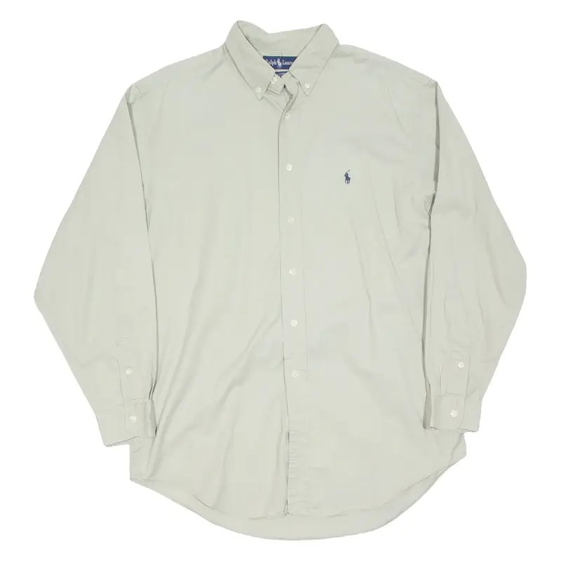 RALPH LAUREN Blare Mens Plain Shirt Beige Long Sleeve L