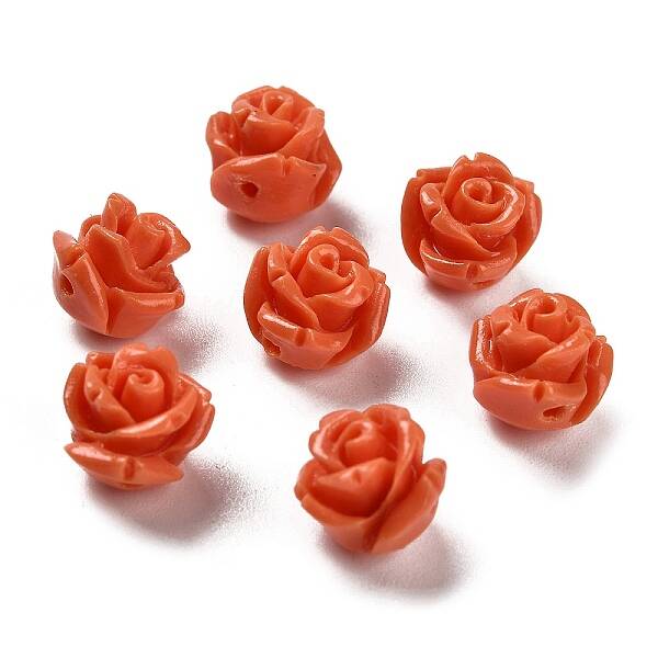 Synthetic Coral Carved Beads