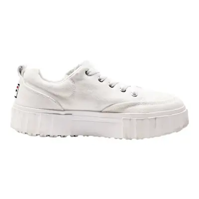 FILA Sandblast Platform Trainers White Canvas Womens UK 3.5