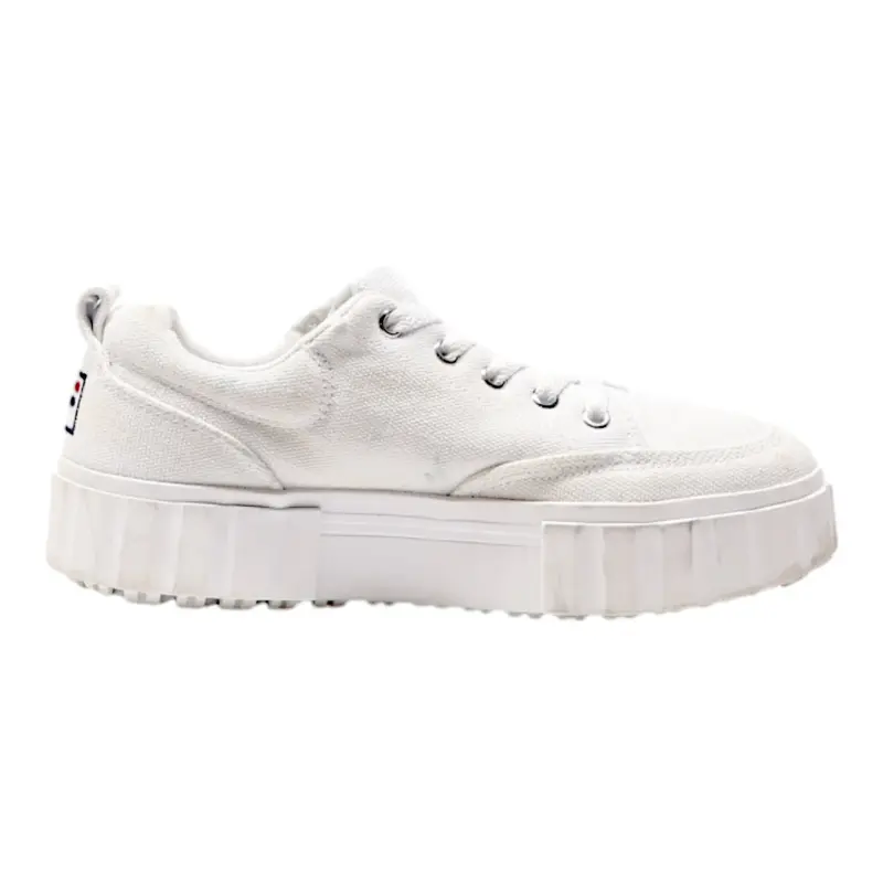 FILA Sandblast Platform Trainers White Canvas Womens UK 3.5