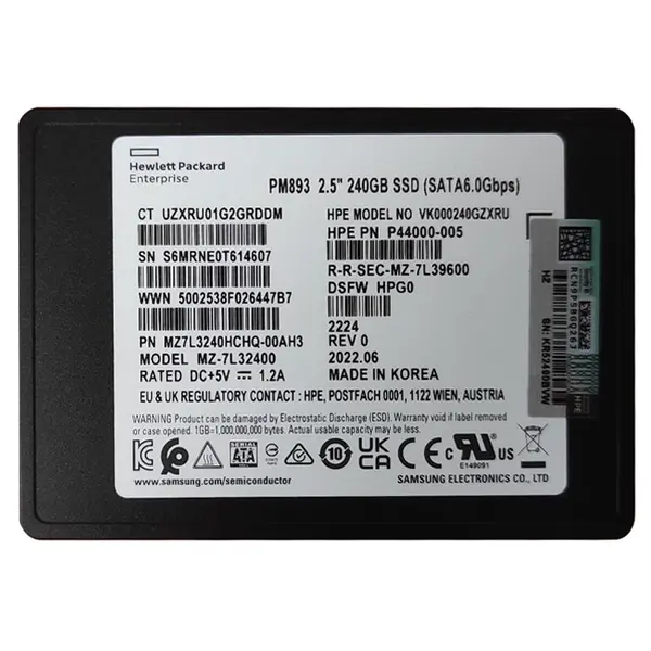 HP P44000-005 | 240GB SATA 6Gb/s Read Intensive 2.5-inch Solid State Drive