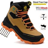 Safety Shoes Work Shoes Steel Toe Men Puncture-protective Work Boots Waterproof boots Anti-smash Protect Boots Indestructible...