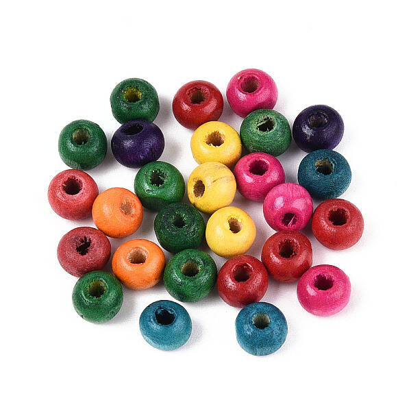 Spray Painted Natural Maple Wood Beads
