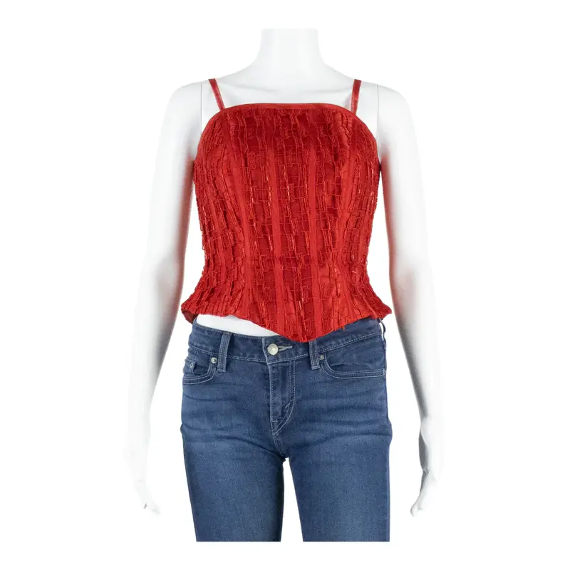 CILGA MODA Womens Cropped Corset Red L