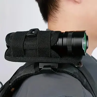 Durable Tactical Flashlight Bag, 360 Degree Swivel Flashlight Holster, Outdoor Flashlight Bag for Hunting and Outdoor Activit...