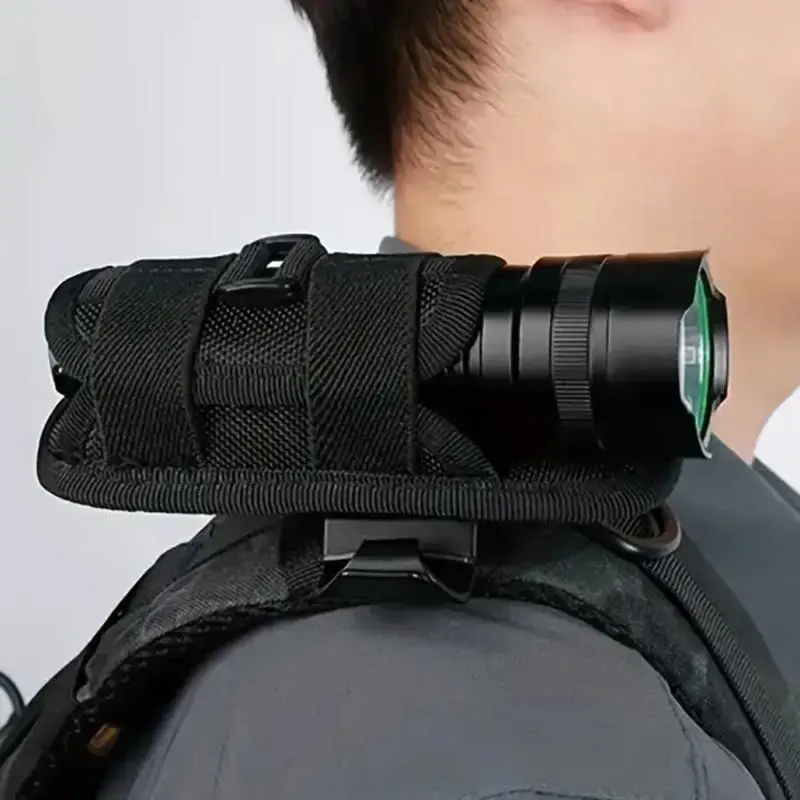 Durable Tactical Flashlight Bag, 360 Degree Swivel Flashlight Holster, Outdoor Flashlight Bag for Hunting and Outdoor Activit...