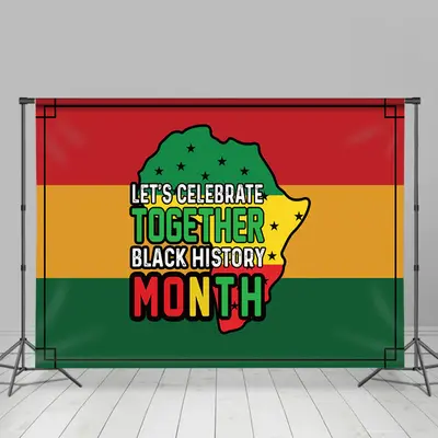 Lets Celebrate Together Black History Month Backdrop - Aperturee