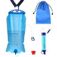 SimPure/WAKIWAKI/MS Gravity Water Filter with 3L Gravity Bag, Tree Strap, BPA Free Survival Gear and Equipment for Camping