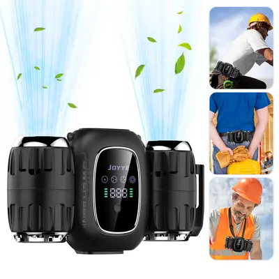 JOYYE Portable Handheld Fan, Waist & Neck Fan, Adjustable Double Outlet Fan, Removable small fan for Outdoor, Farm, Hiking, C...