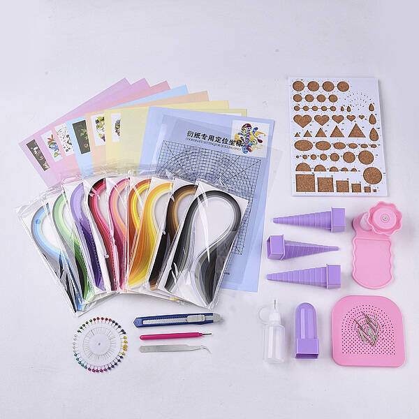 DIY Paper Quilling Strips Sets: Random Color Paper Quilling Strips
