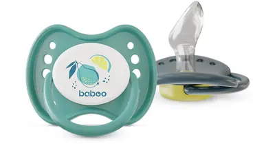 Baboo Orthodontic Silicone Pacifiers with Case Lagoon Fiesta 6-12m 2pcs
