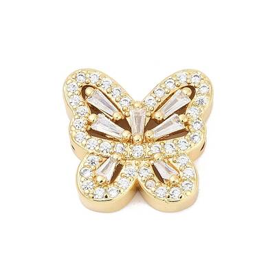 Brass Micro Pave Cubic Zirconia Beads