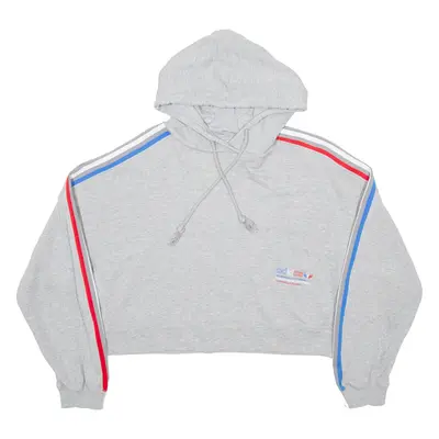ADIDAS Cropped Womens Grey Hoodie UK 14