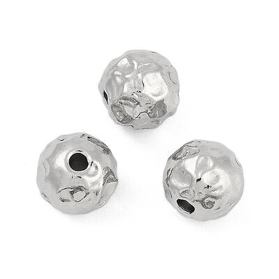 Anti-Tarnish Textured 316 Surgical Stainless Steel Beads