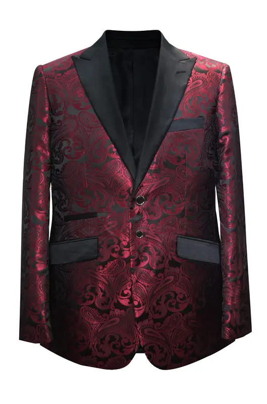 Paisley-400 Burgundy - Mens Wholesale Blazers