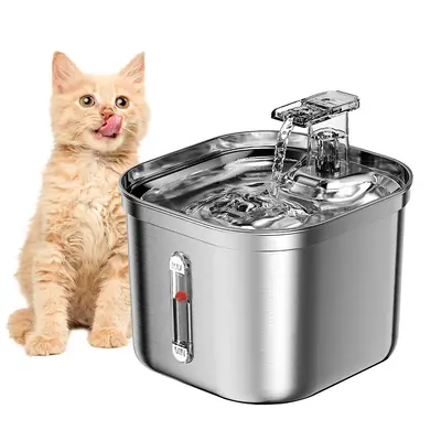 Upgraded Stainless Steel Pet Water dispenser - Food grade stainless steel material, advanced filtration technology, ultra-qui...