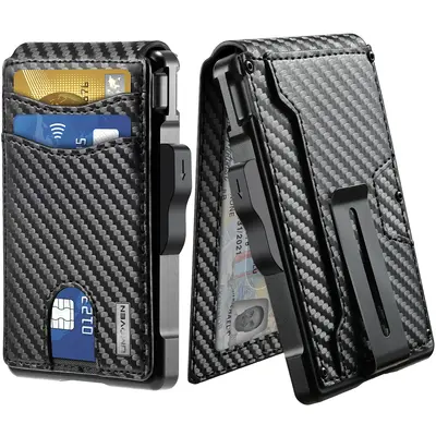 umoven Wallet for Men - with Money Clip Slim Leather Slots Credit Card Holder RFID Blocking Bifold Minimalist Wallet with Gif...