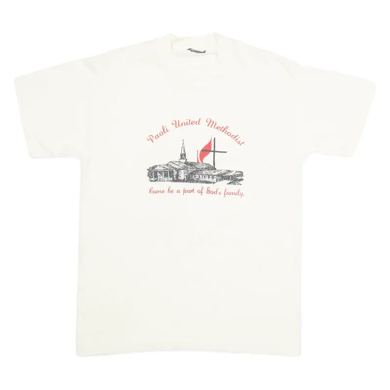 FRUIT OF THE LOOM Paoli United Methodist Womens T-Shirt White 90s USA M