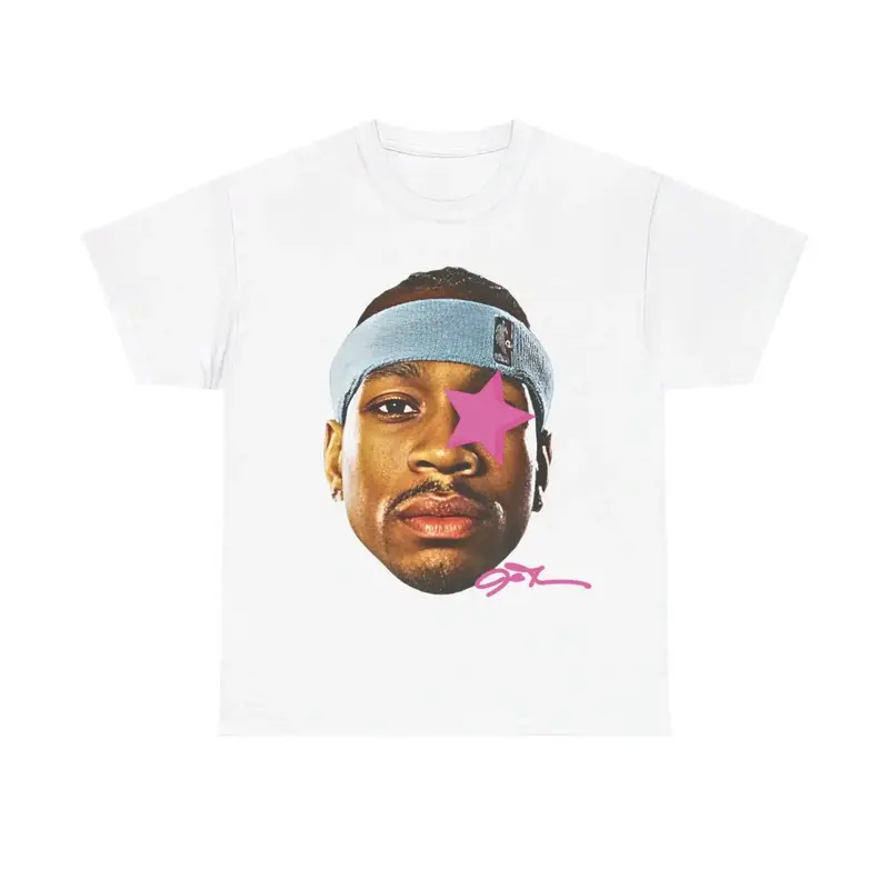 Allen Iverson Inspired Vintage Graphic T-shirt 90s Styled   Retro Top with Hip-Hop Vibes and Comfortable Fit Crewneck Shortsl...