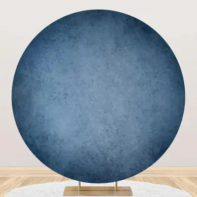 Blue Gray Abstract Texture Circle Birthday Backdrop - Aperturee