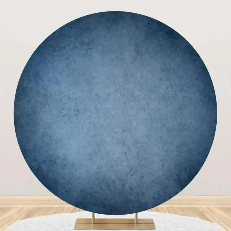 Blue Gray Abstract Texture Circle Birthday Backdrop - Aperturee