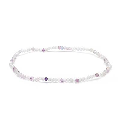 Natural Fluorite Beaded Stretch Bracelet