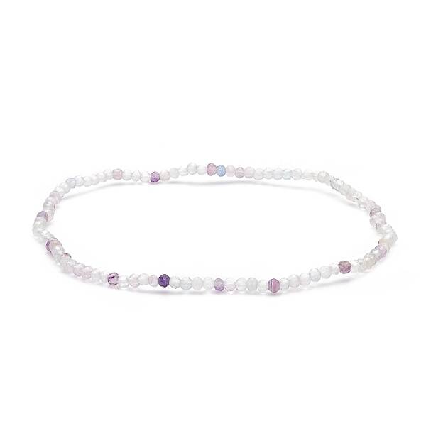Natural Fluorite Beaded Stretch Bracelet