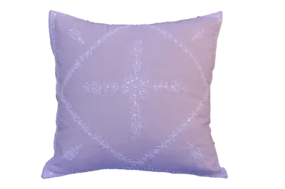 Hand Embroidered Sequins Decorative Lavender  throw Pillow
