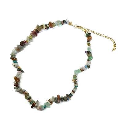 Natural & Synthetic Mixed Gemstone Chips Beaded Necklace for Women