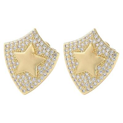 Rack Plating Brass Micro Pave Cubic Zirconia Stud Earrings