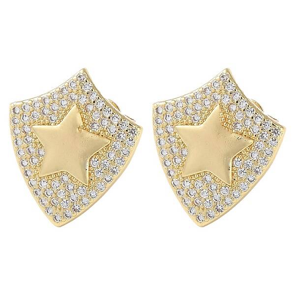 Rack Plating Brass Micro Pave Cubic Zirconia Stud Earrings