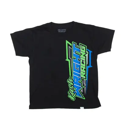GILDAN Wright Racing T-Shirt Black Short Sleeve Boys S
