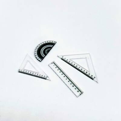Mini Plastic Ruler & Protractors