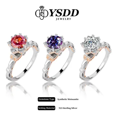 ă#245 CinderellaăAntique Flower Synthetic Moissanite Engagement Ring in 925 Sterling Silver 1Carat