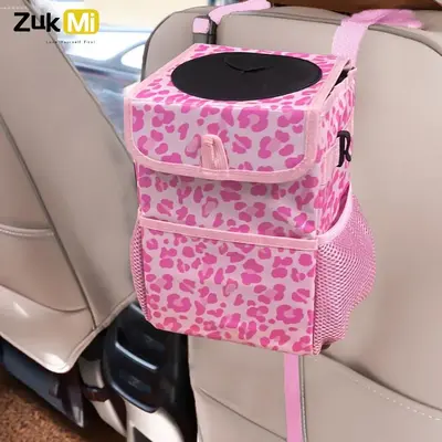 Large Capacity Car Trash Can With Lid, Summer Collapsible Reusable Car Storage Bag, Automotive Garbage Can, Car Interior Car...