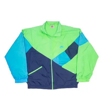 NIKE Shell Jacket Green Nylon 90s Colourblock Mens M