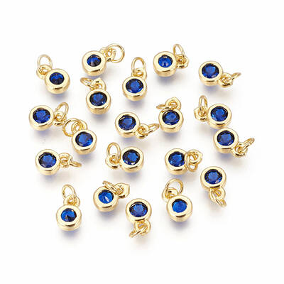 Brass with Single Cubic Zirconia Charms
