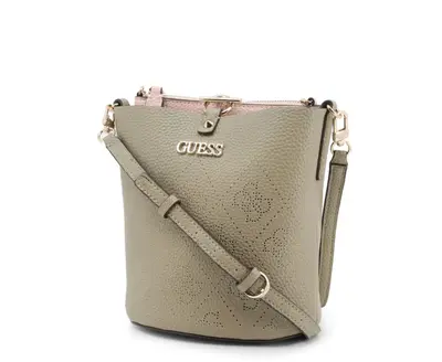 Guess, Amara, Polyester, Fabric Bag, 4G Logo, Green, HWSG8493010, 22 x 20.5 x 14 cm