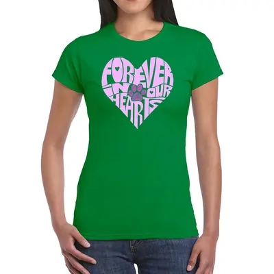 Forever In Our Hearts - Women's Word Art T-Shirt - Pink - XXX-Large
