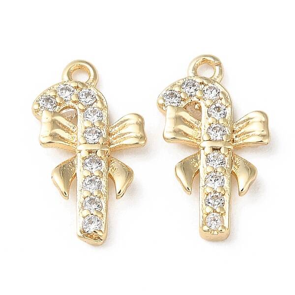 Brass Micro Pave Cubic Zirconia Charms
