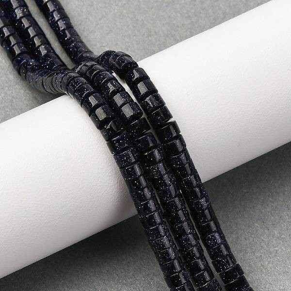 Synthetic Blue Goldstone Beads Strands