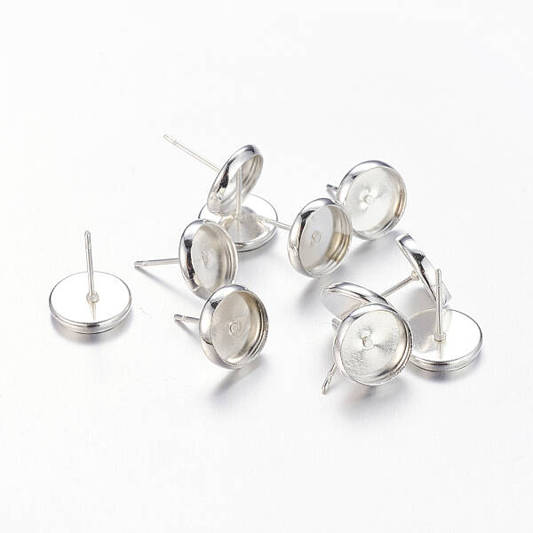 Brass Stud Earring Settings