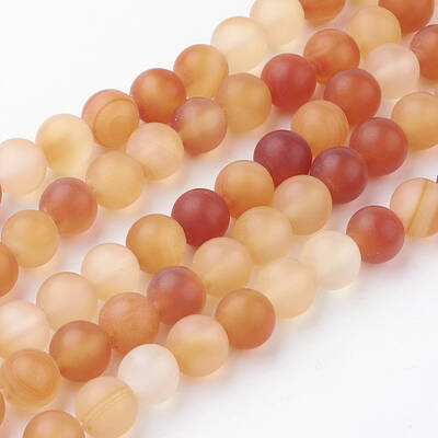 Natural Red Agate Bead Strands